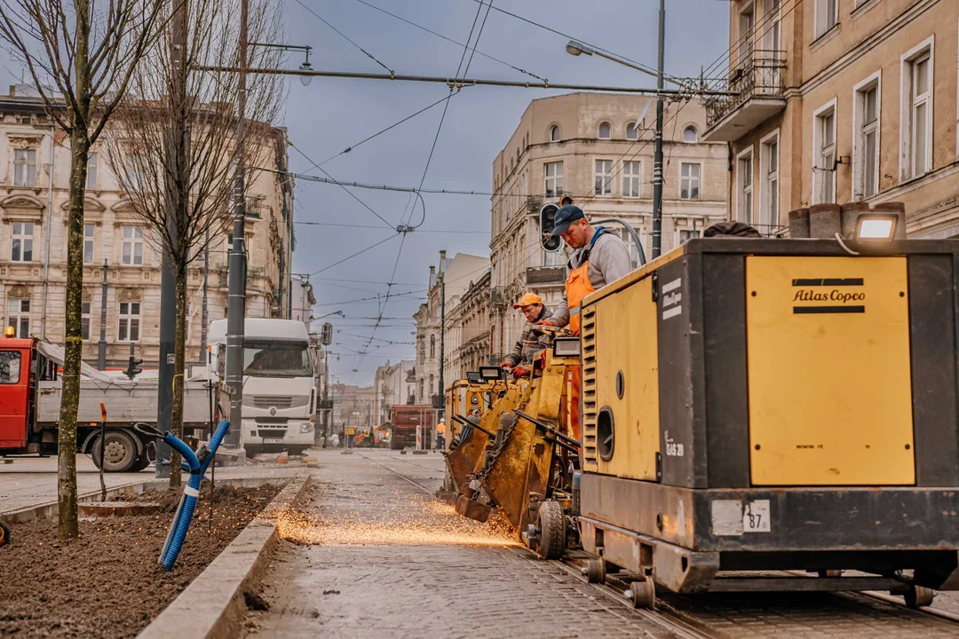 Pierwsze tramwaje na ulicy Legionów w Łodzi