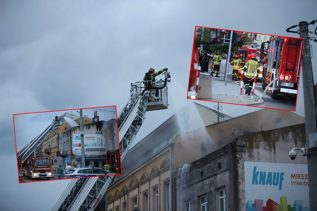 Duży pożar w centrum Kutna. Pali się kamienica [ZDJĘCIA] - Zdjęcie główne