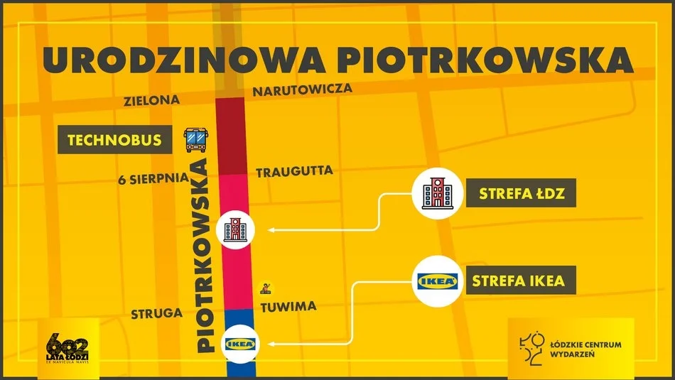 602. urodziny Łodzi przy ul. Piotrkowskiej