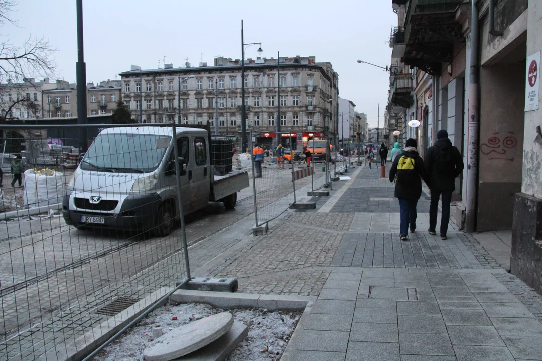 Remontowana ul. Legionów i plac Wolności w Łodzi