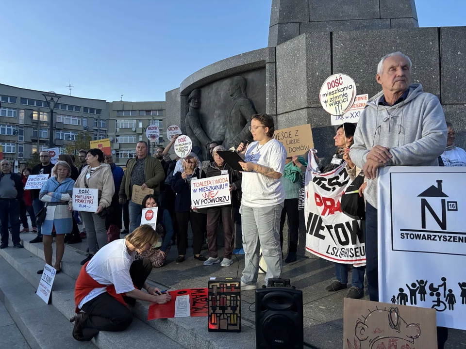 Manifestacja Łódzkiego Stowarzyszenia Lokatorów