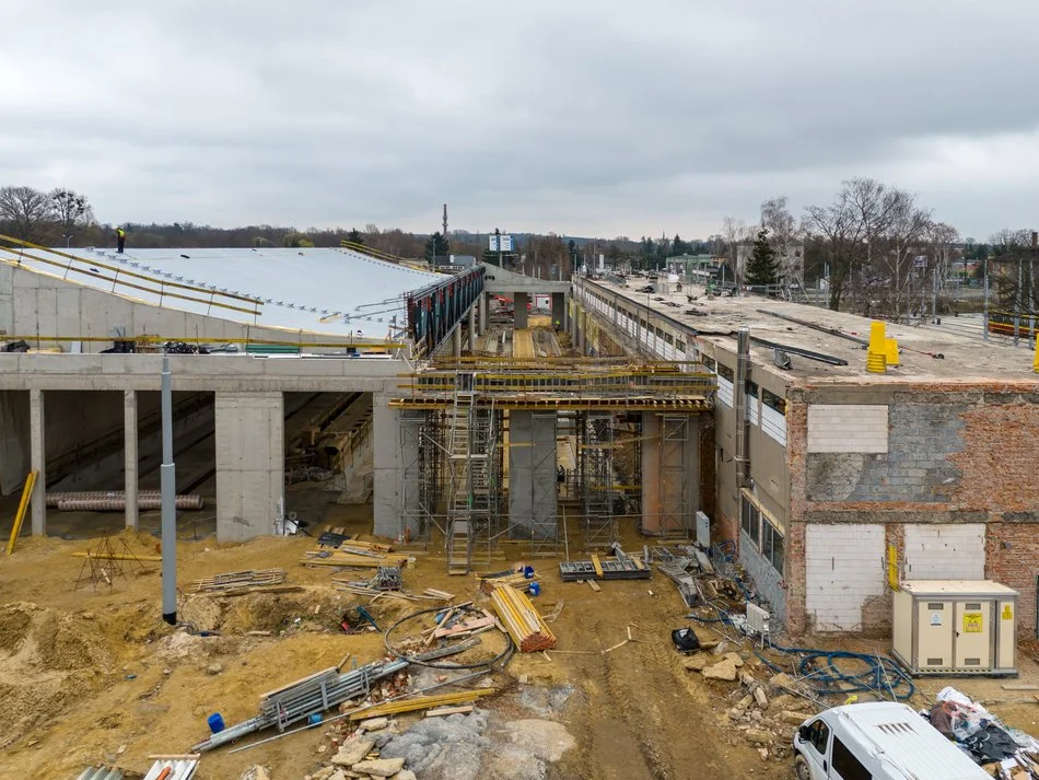 Przebudowa zajezdni tramwajowej Chocianowice - stan na marzec 2024 r.