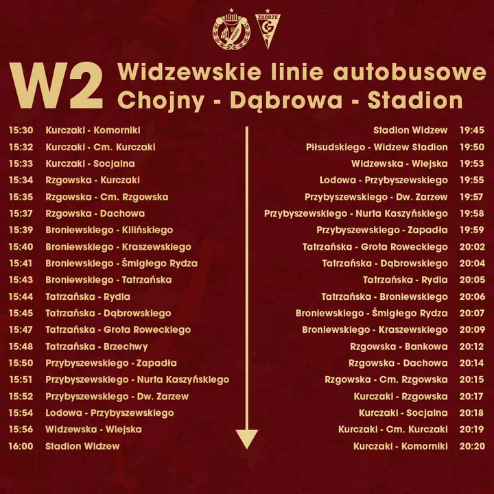 Jak dojechać na mecz Widzewa z Górnikiem w niedzielę 27 października?