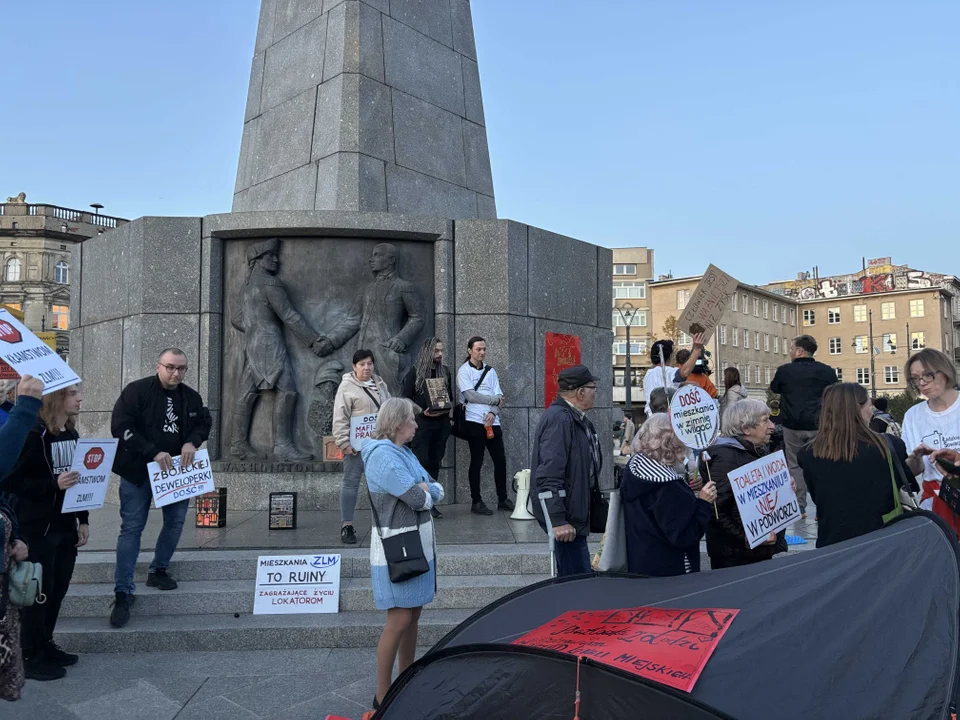 Manifestacja Łódzkiego Stowarzyszenia Lokatorów