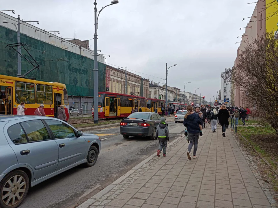 Zatrzymanie tramwajów na ul. Zachodniej