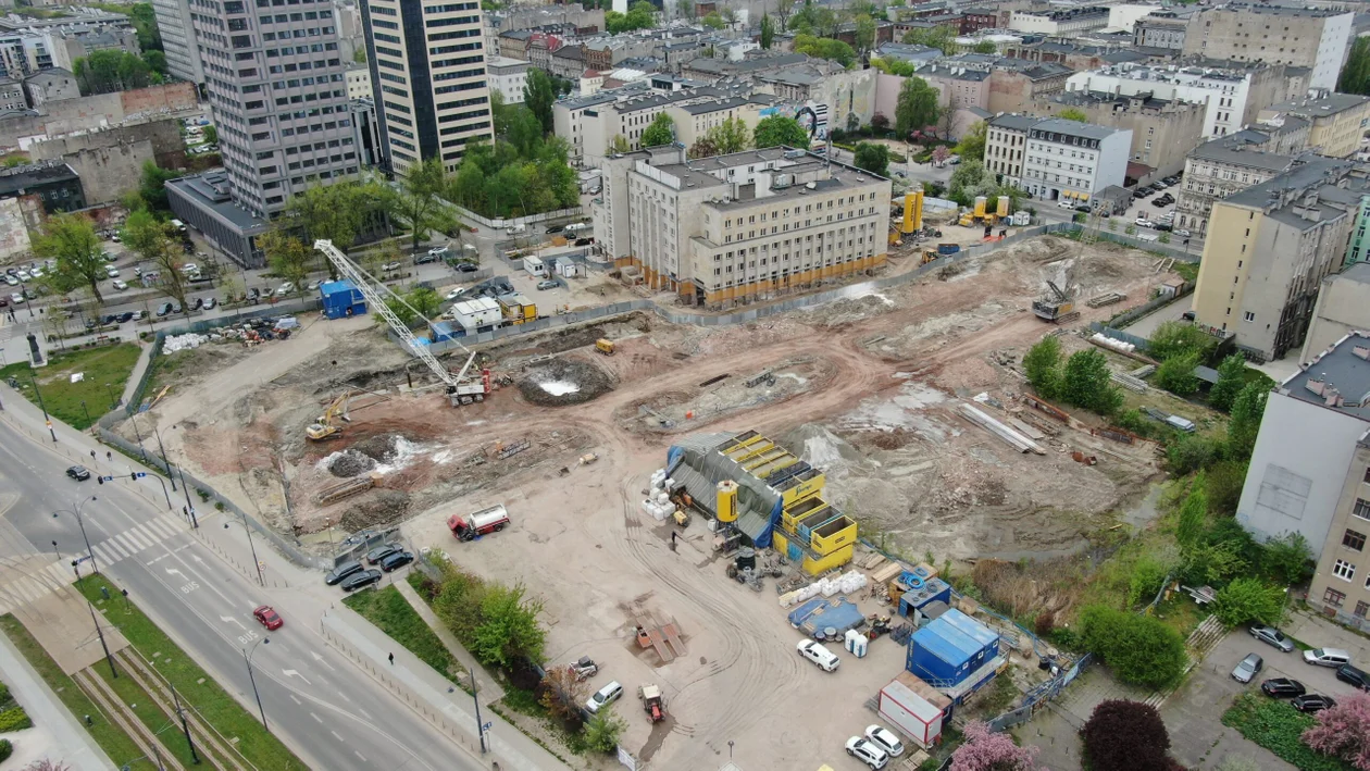 Budowa tunelu kolejowego pod Łodzią - stan na kwiecień 2024 r.