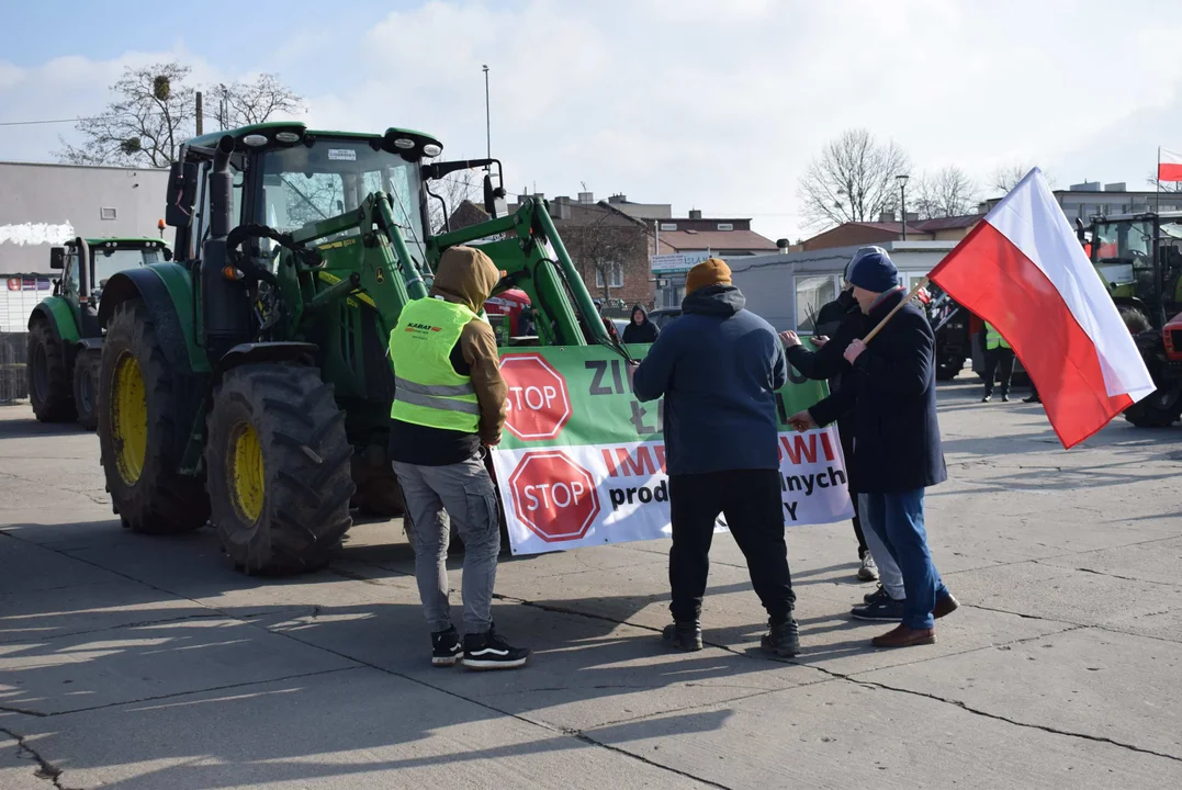 Protest rolników w Sosnowcu k. Strykowa