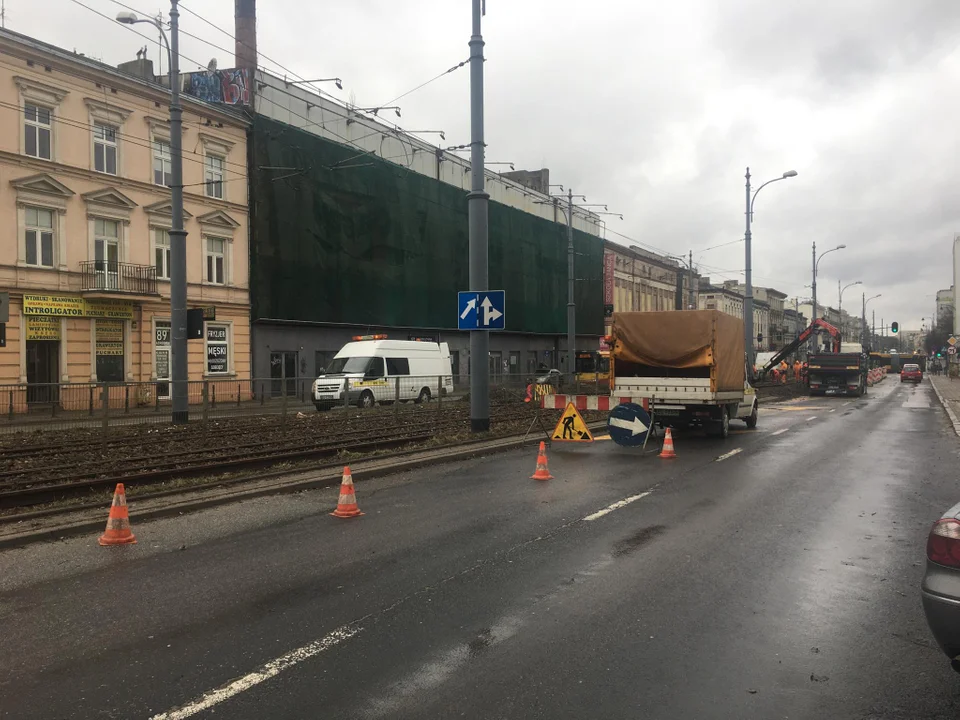 Prace torowe na ulicy Zachodniej w Łodzi