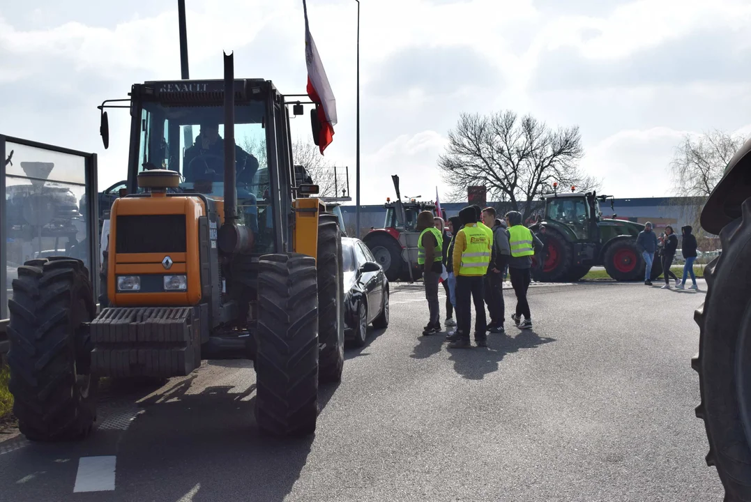 Protest rolników w Sosnowcu k. Strykowa