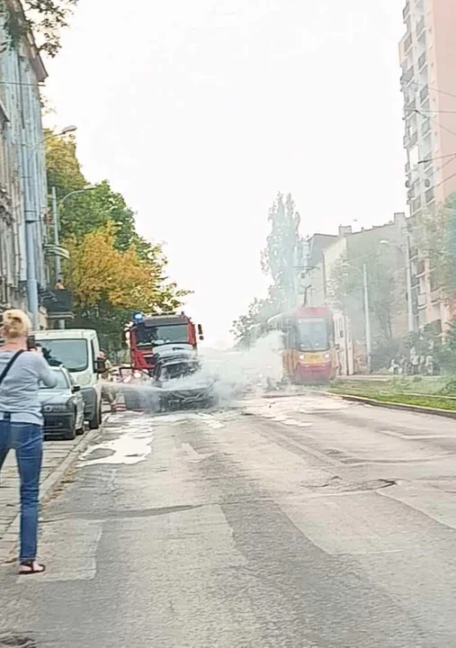 Pożar samochodu marki Renault na Górniaku