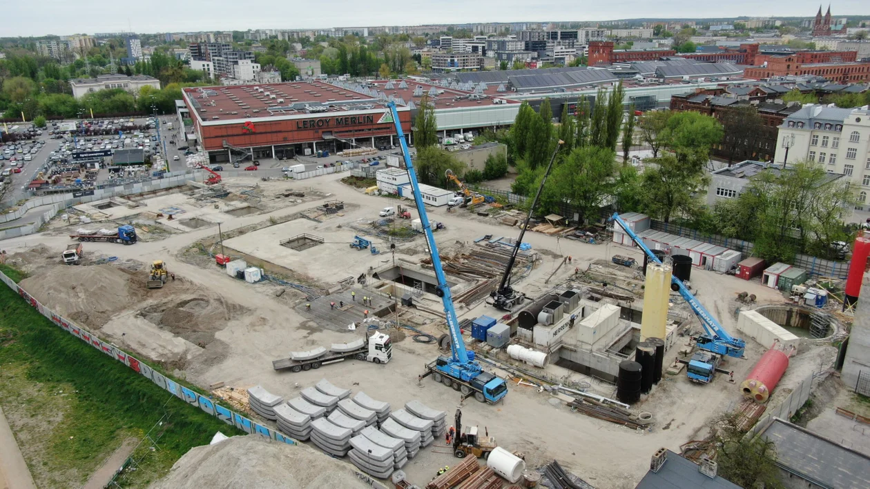 Budowa tunelu kolejowego pod Łodzią - stan na kwiecień 2024 r.