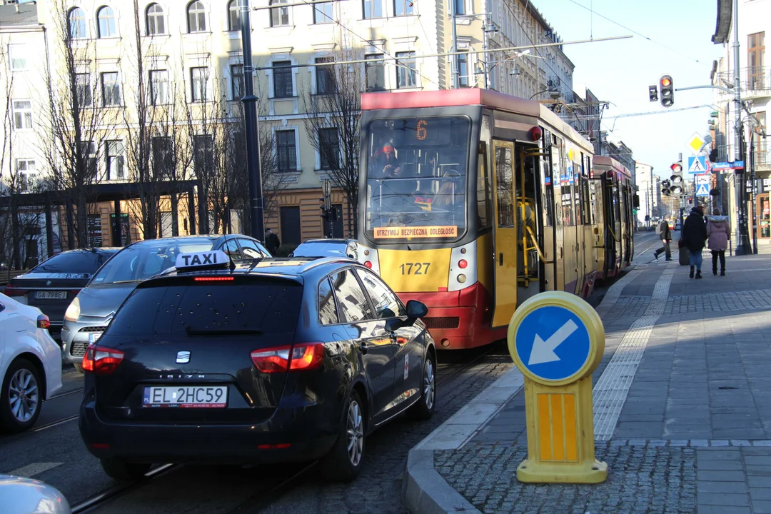 Ulica Kilińskiego główną ulicą podczas objazdu tramwajów MPK Łódź