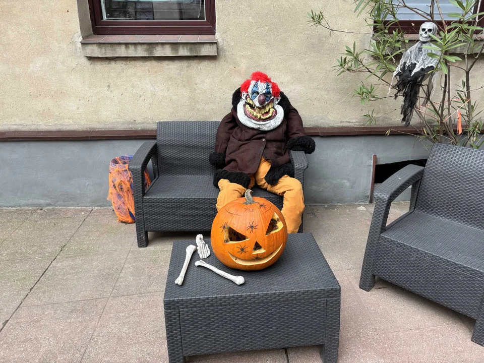 Podwórko przy Wólczańskiej 7 gotowe na Halloween