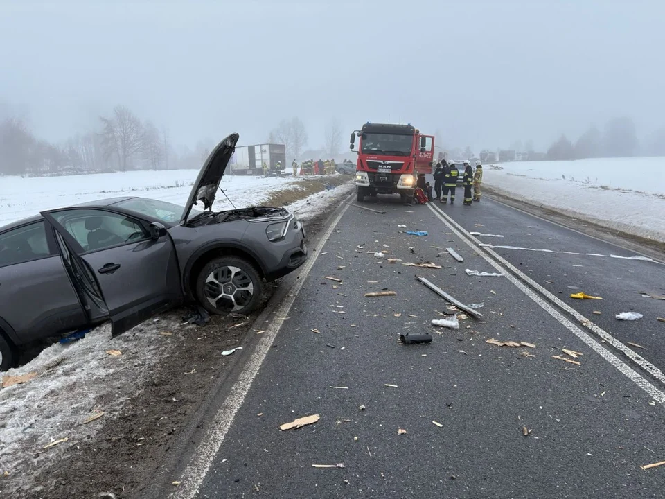 Strażacy rozcinali karoserię, by wydobyć rannego. Dramat na drodze w Łódzkiem - Zdjęcie główne