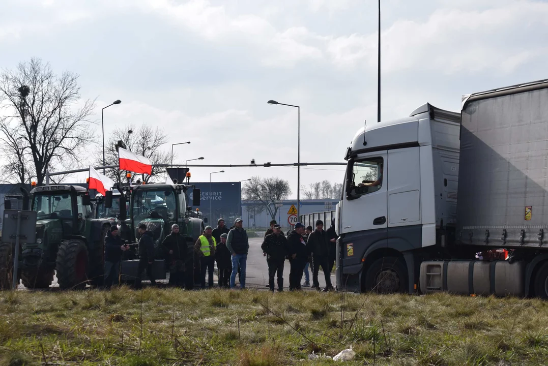 Protest rolników w Sosnowcu k. Strykowa