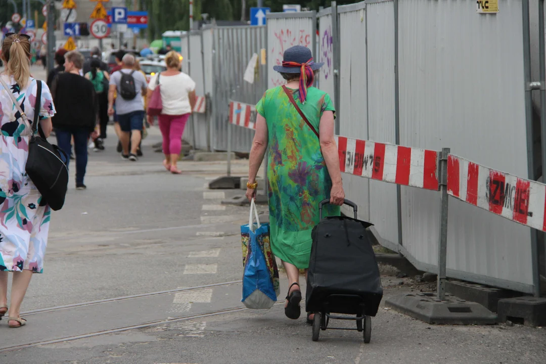 Zatrzymanie ruchu tramwajów na ul. Zachodniej w Łodzi - 12.07.2023