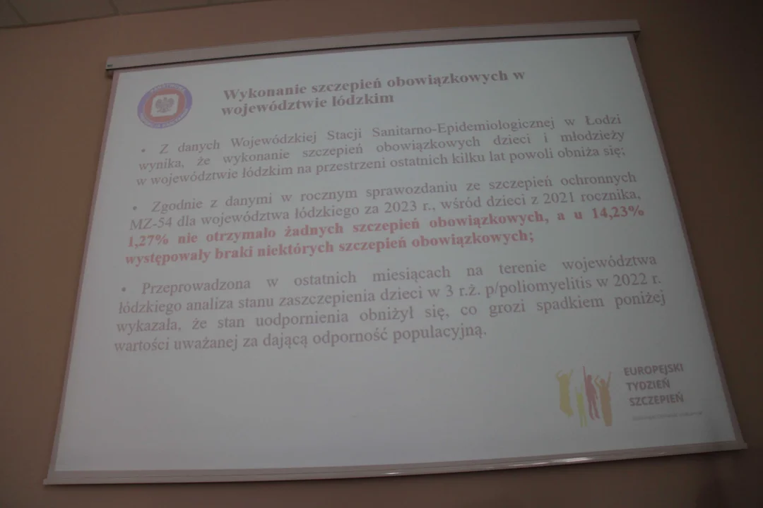 Konferencja prasowa w Wojewódzkiej Stacji Sanitarno-Epidemiologicznej w Łodzi