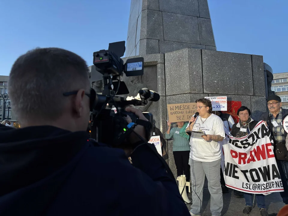 Manifestacja Łódzkiego Stowarzyszenia Lokatorów