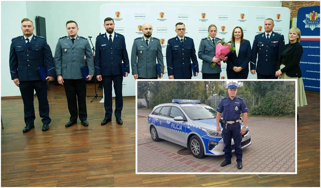 Uratował mężczyznę z pożaru. Kutnowski policjant nagrodzony przez zarząd województwa (FOTO) - Zdjęcie główne