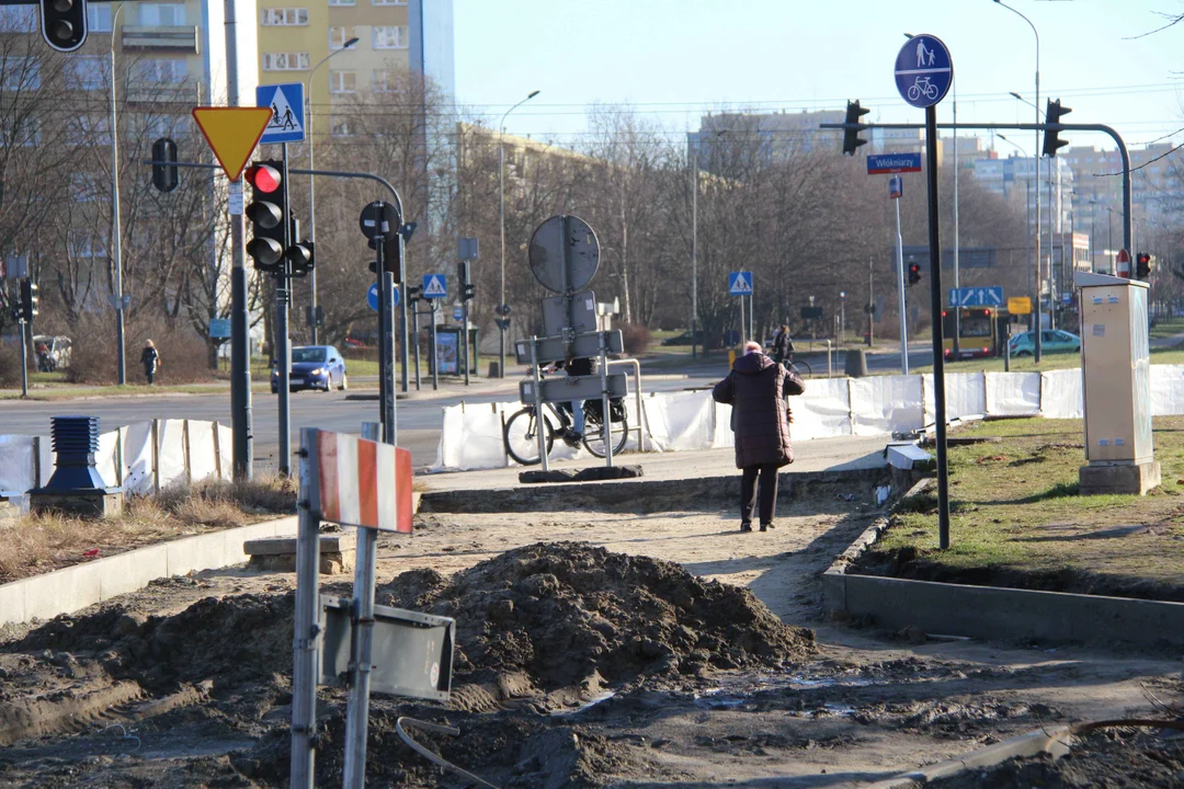 Przebudowa ulicy Inowrocławskiej w Łodzi - stan na 30.01.2024 r.