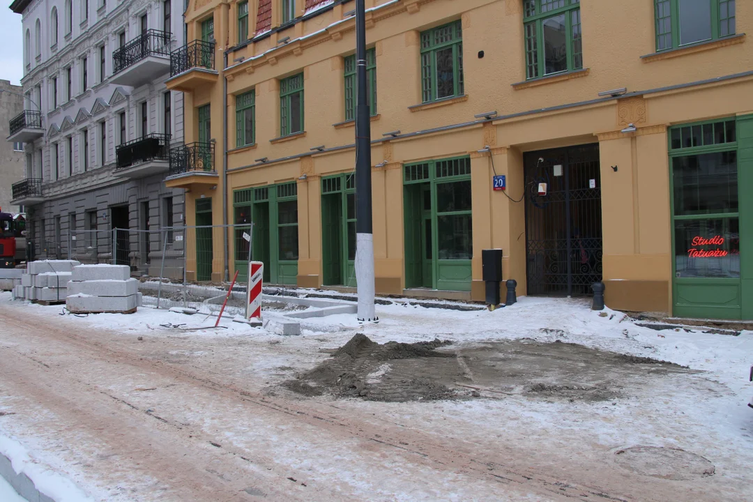 Remont ulicy Legionów w Łodzi - stan na 16.01.2024 r.