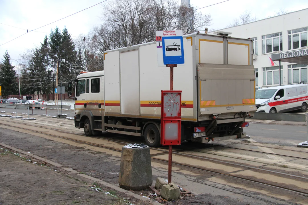 Wykolejenie tramwaju MPK Łódź na Bałutach