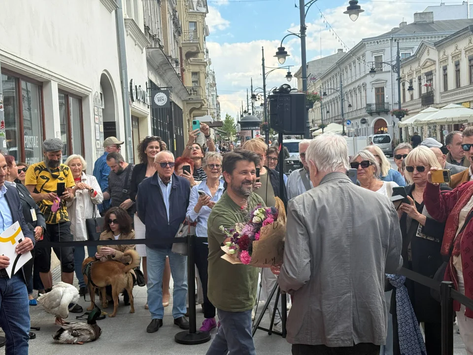 Odsłonięcie gwiazdy Andrzeja Barańskiego przy ul. Piotrkowskiej