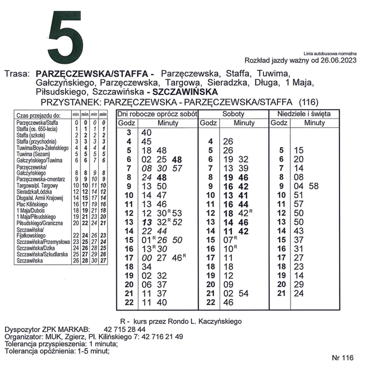 Zmiana rozkładu jazdy komunikacji miejsckiej w Zgierzu