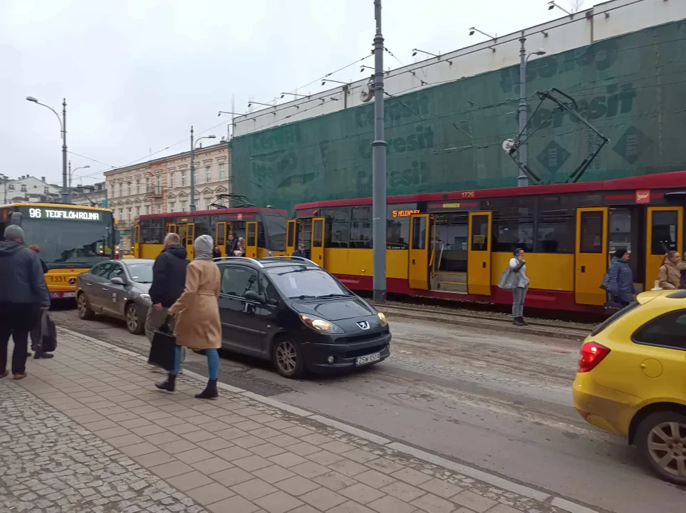 Zatrzymanie tramwajów na ul. Zachodniej