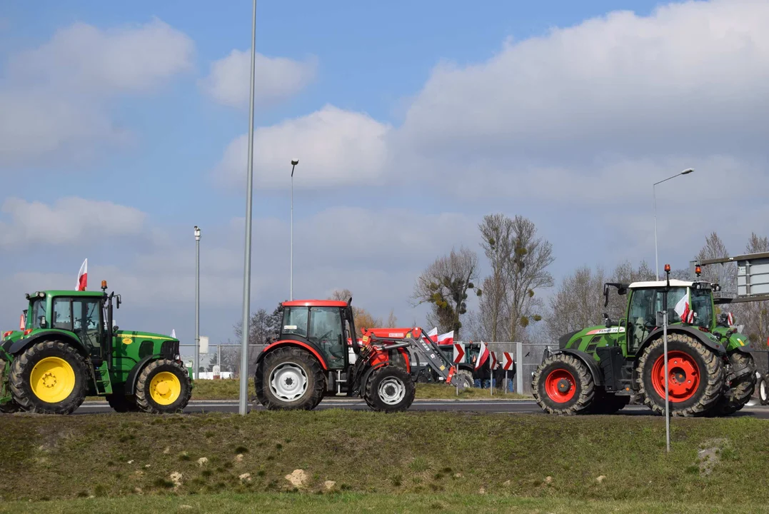 Protest rolników w Sosnowcu k. Strykowa