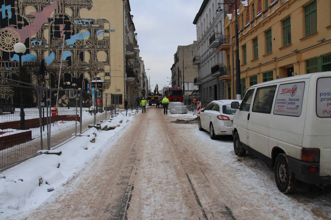 Remont ulicy Legionów w Łodzi - stan na 16.01.2024 r.