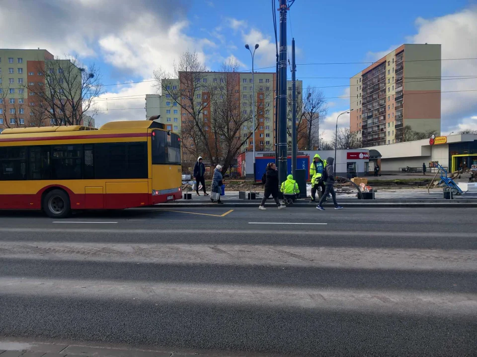 Prace na torowisku tramwajowym przy al. Śmigłego-Rydza