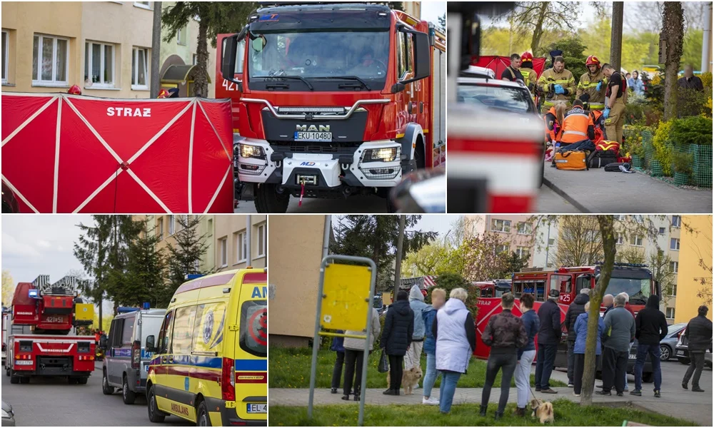 Pożar mieszkania na kutnowskim osiedlu. Służby w akcji, nie żyje kobieta [ZDJĘCIA] - Zdjęcie główne