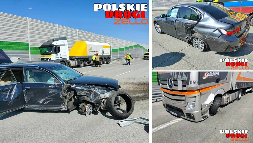 Wypadek na autostradzie. Są ranni - Zdjęcie główne