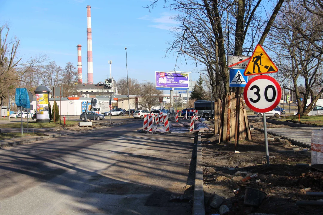 Przebudowa ulicy Inowrocławskiej w Łodzi - stan na 30.01.2024 r.