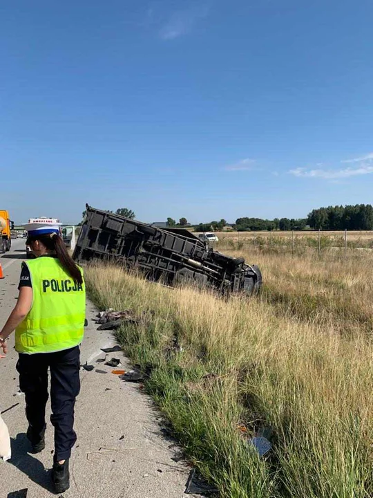 Kolizja na autostradzie A1