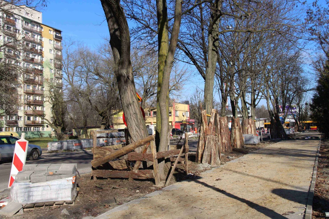 Przebudowa ulicy Inowrocławskiej w Łodzi - stan na 30.01.2024 r.