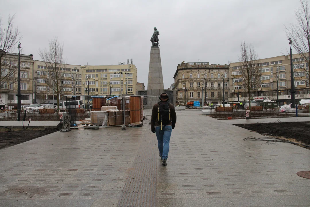 Plac Wolności w Łodzi z lotu ptaka