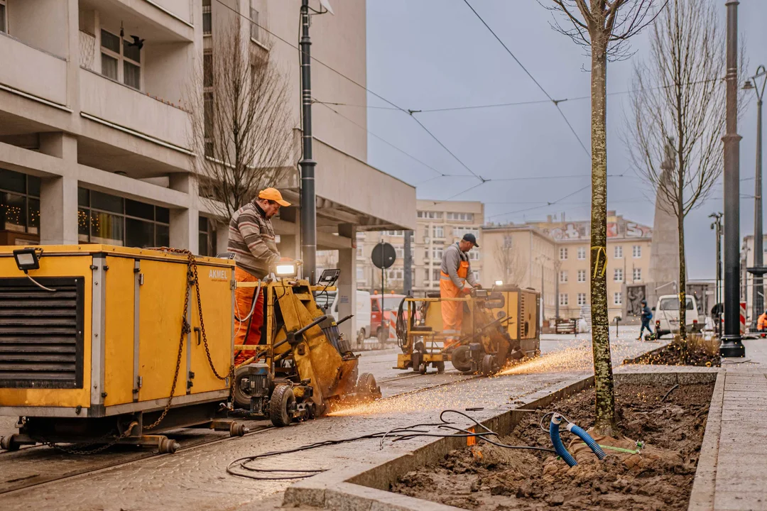 Pierwsze tramwaje na ulicy Legionów w Łodzi