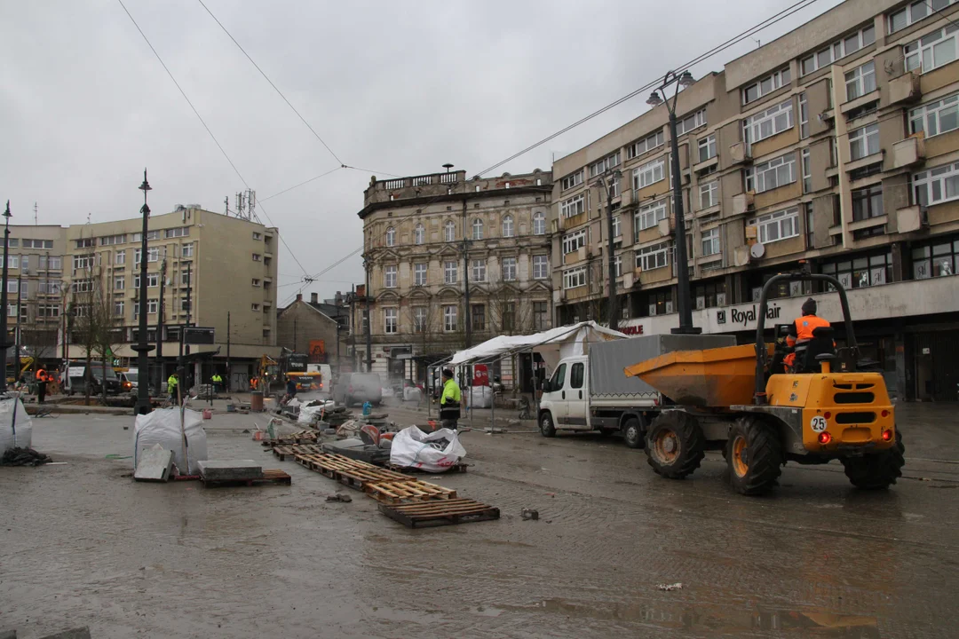 Plac Wolności w Łodzi z lotu ptaka