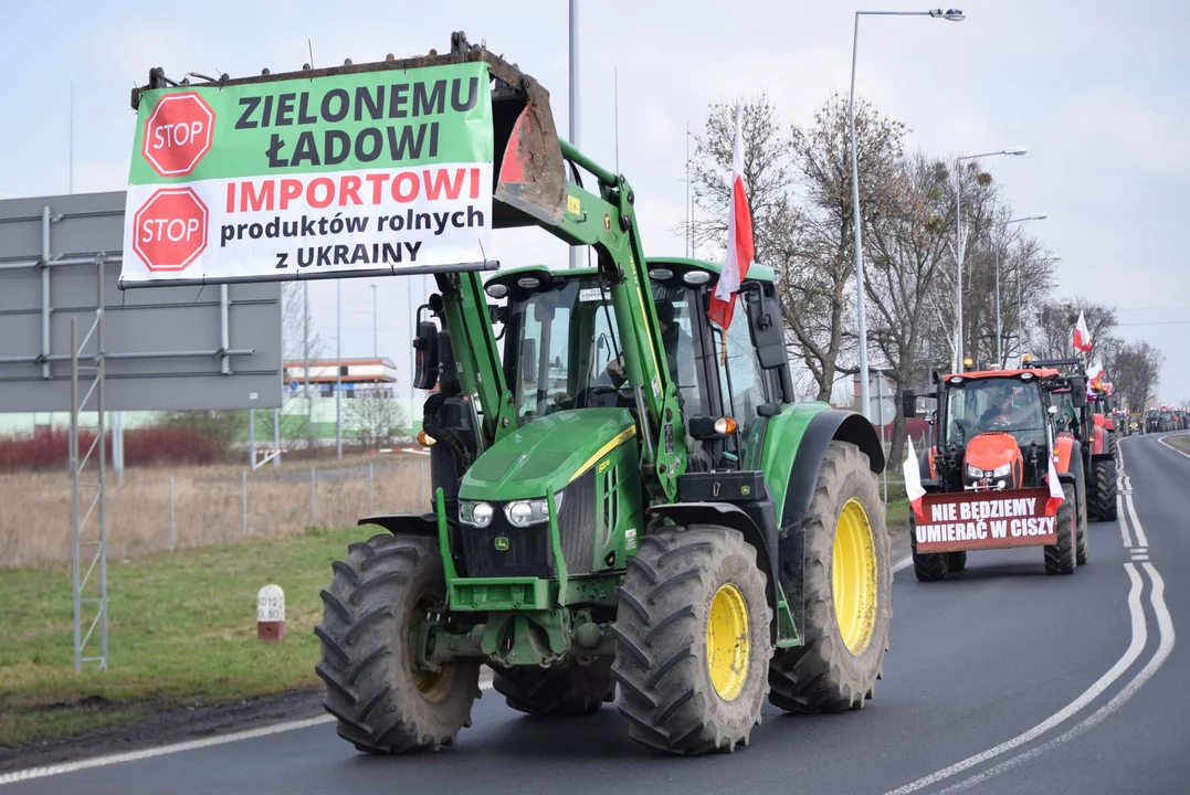 Protest rolników w Sosnowcu k. Strykowa