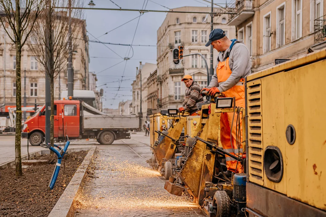 Pierwsze tramwaje na ulicy Legionów w Łodzi