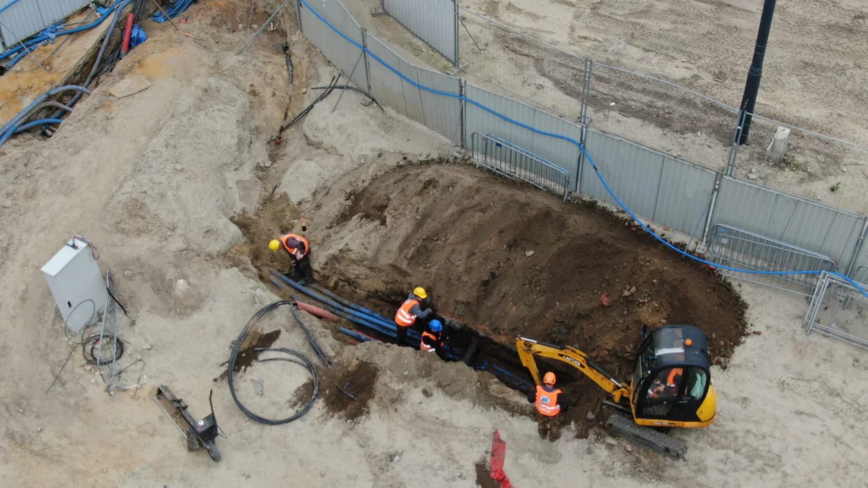 Budowa tunelu kolejowego pod Łodzią - stan na kwiecień 2024 r.