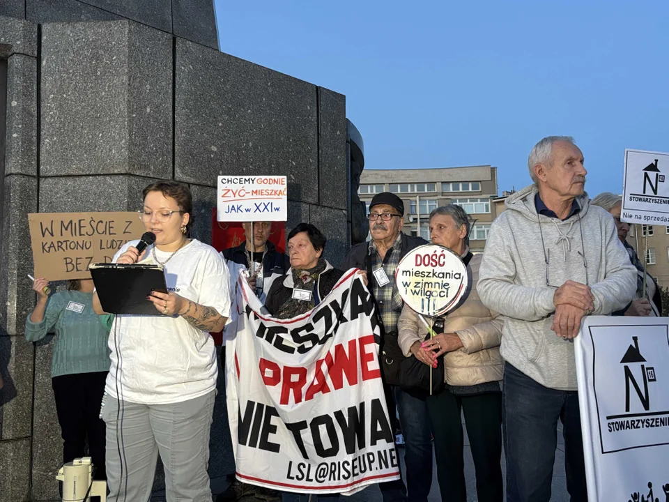 Manifestacja Łódzkiego Stowarzyszenia Lokatorów