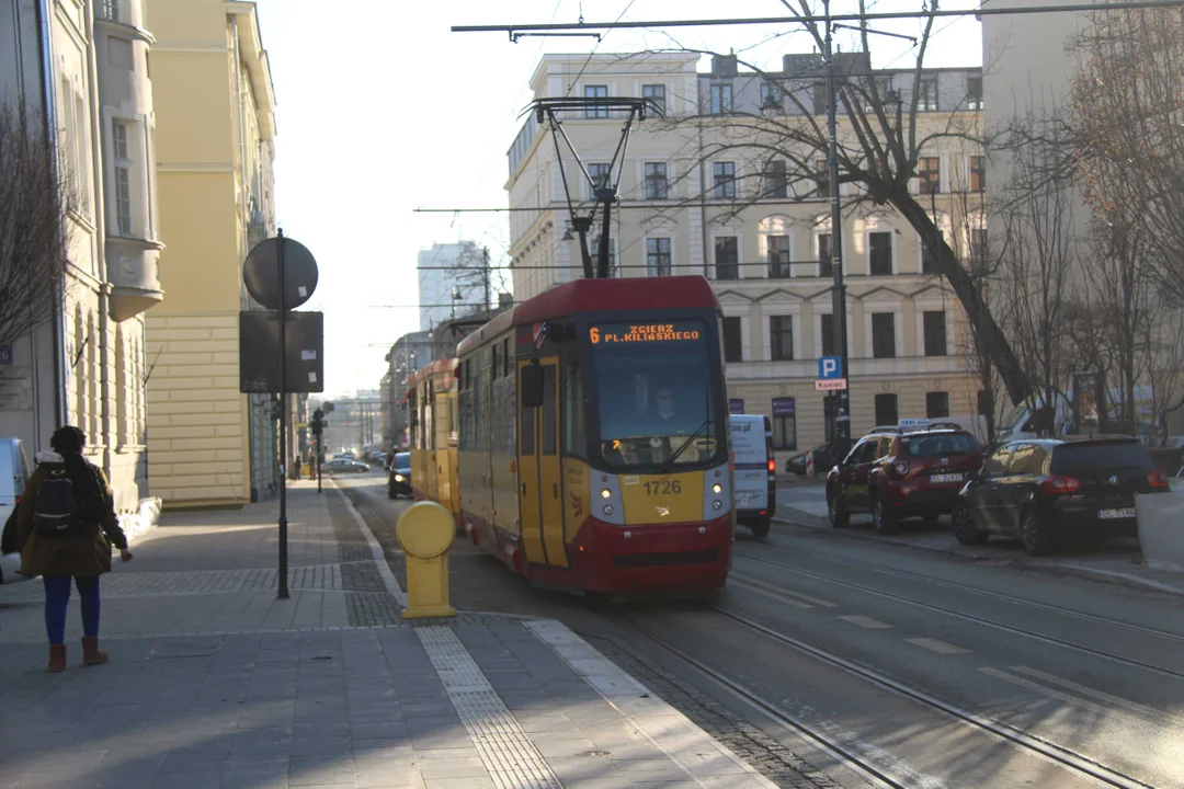 Ulica Kilińskiego główną ulicą podczas objazdu tramwajów MPK Łódź