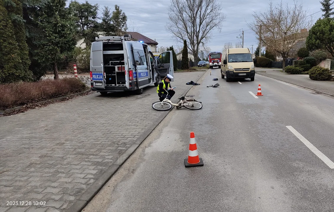 potrącenie rowerzystki