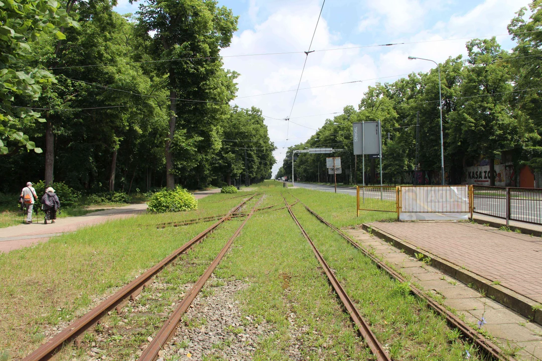 Nieczynne przystanki tramwajowe przy Konstantynowskiej