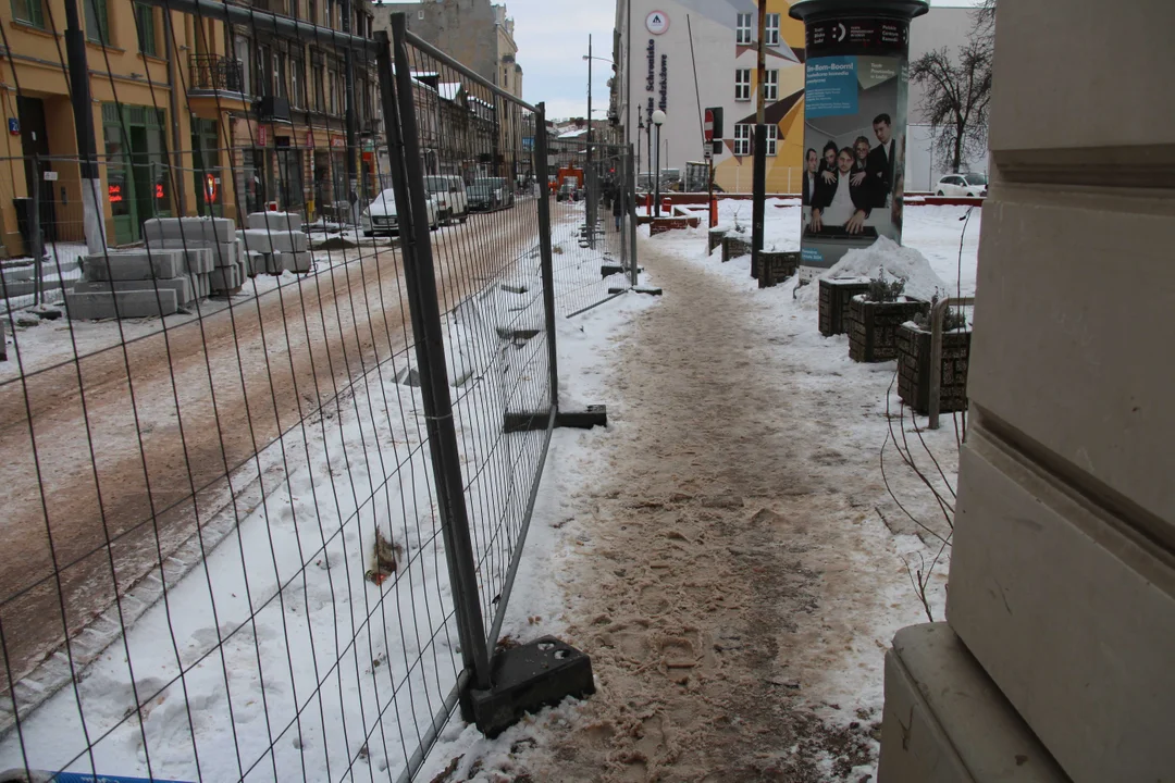 Remont ulicy Legionów w Łodzi - stan na 16.01.2024 r.