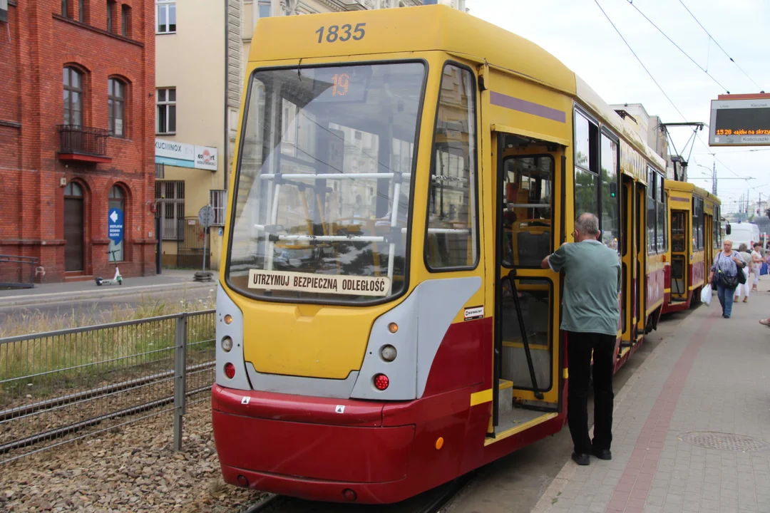 Zatrzymanie ruchu tramwajów na ul. Zachodniej w Łodzi - 12.07.2023