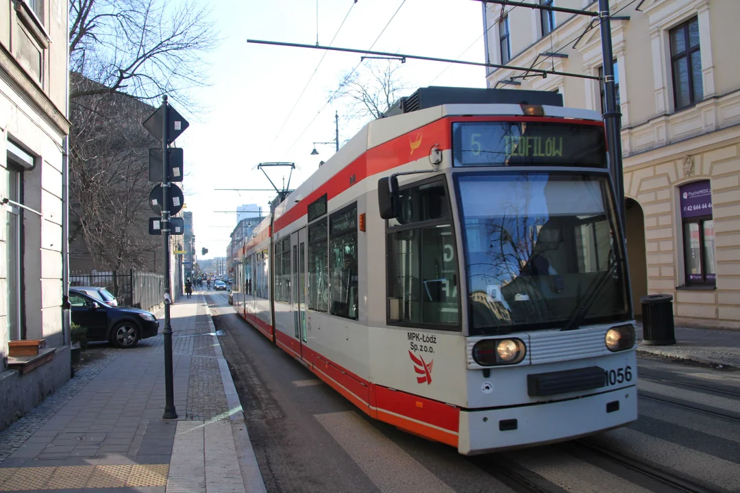 Ulica Kilińskiego główną ulicą podczas objazdu tramwajów MPK Łódź